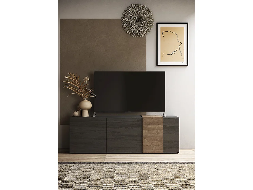 Meuble TV 3 portes VENUS Titan-Mercury 181 cm