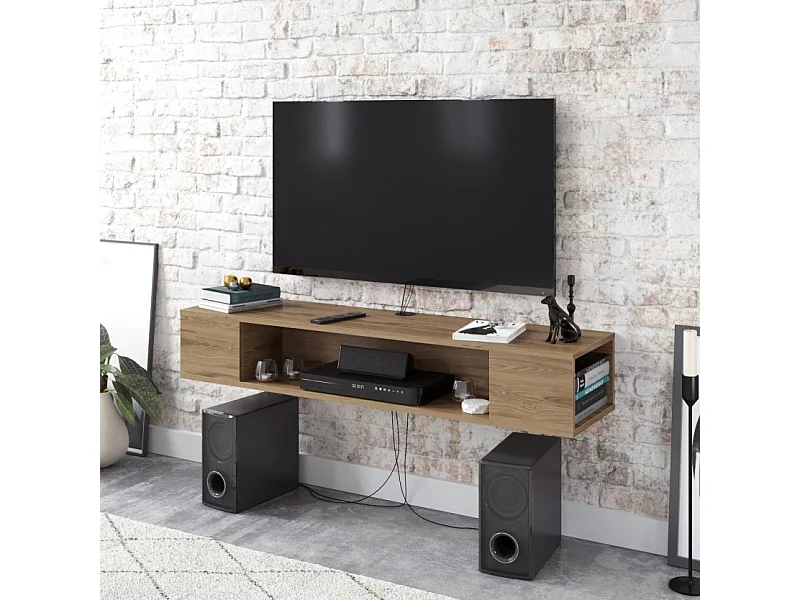 Meuble TV suspendu PETI noyer 135 cm