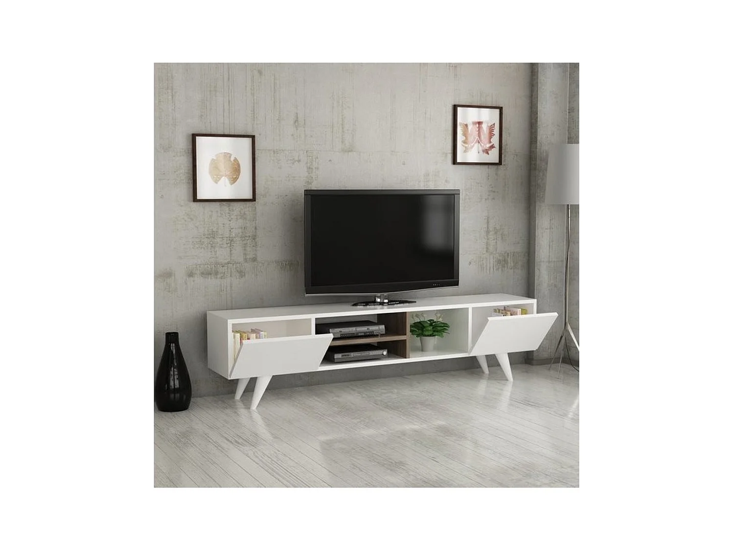Meuble TV DORE 160 cm blanc