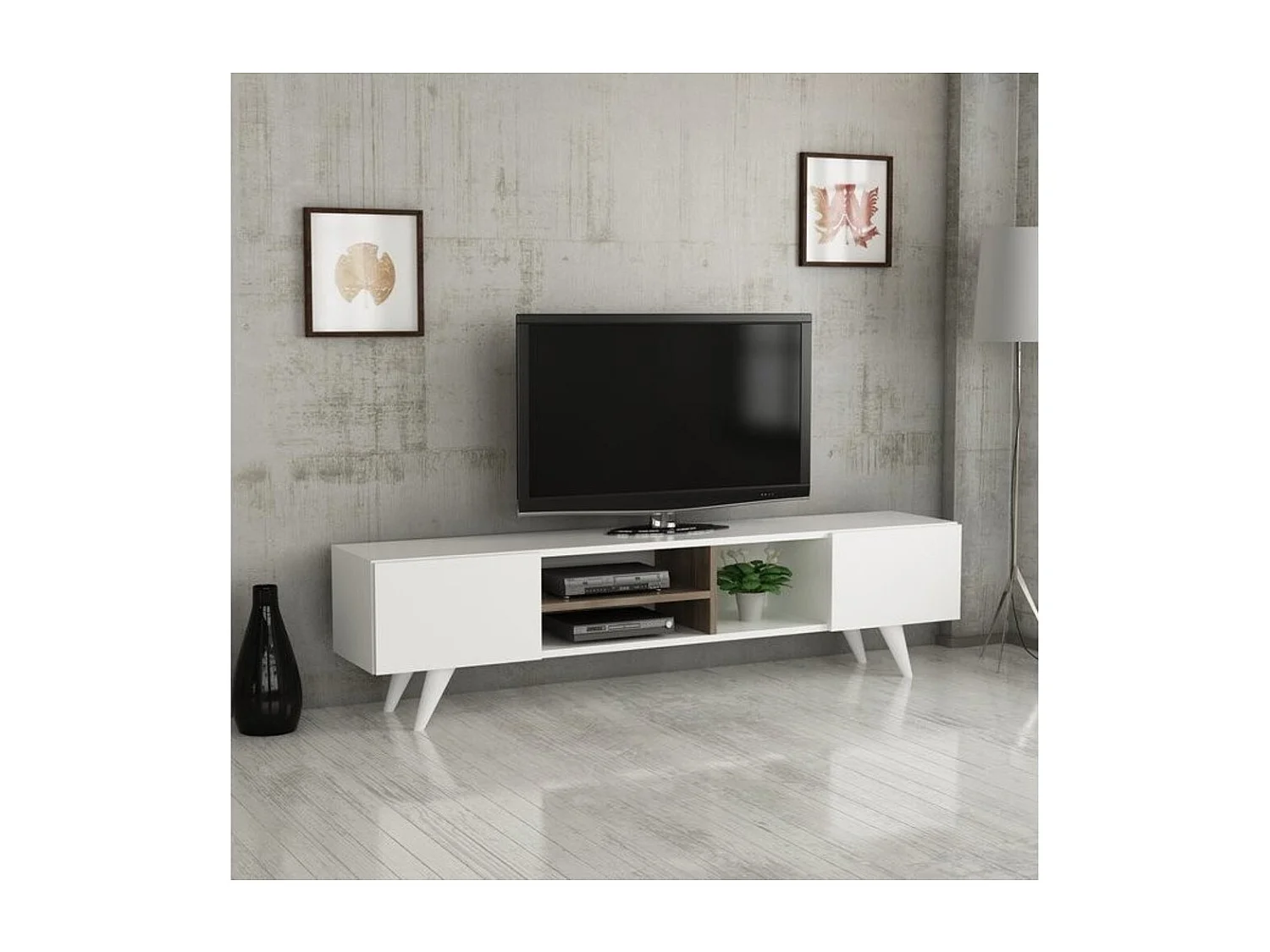 Meuble TV DORE 160 cm blanc