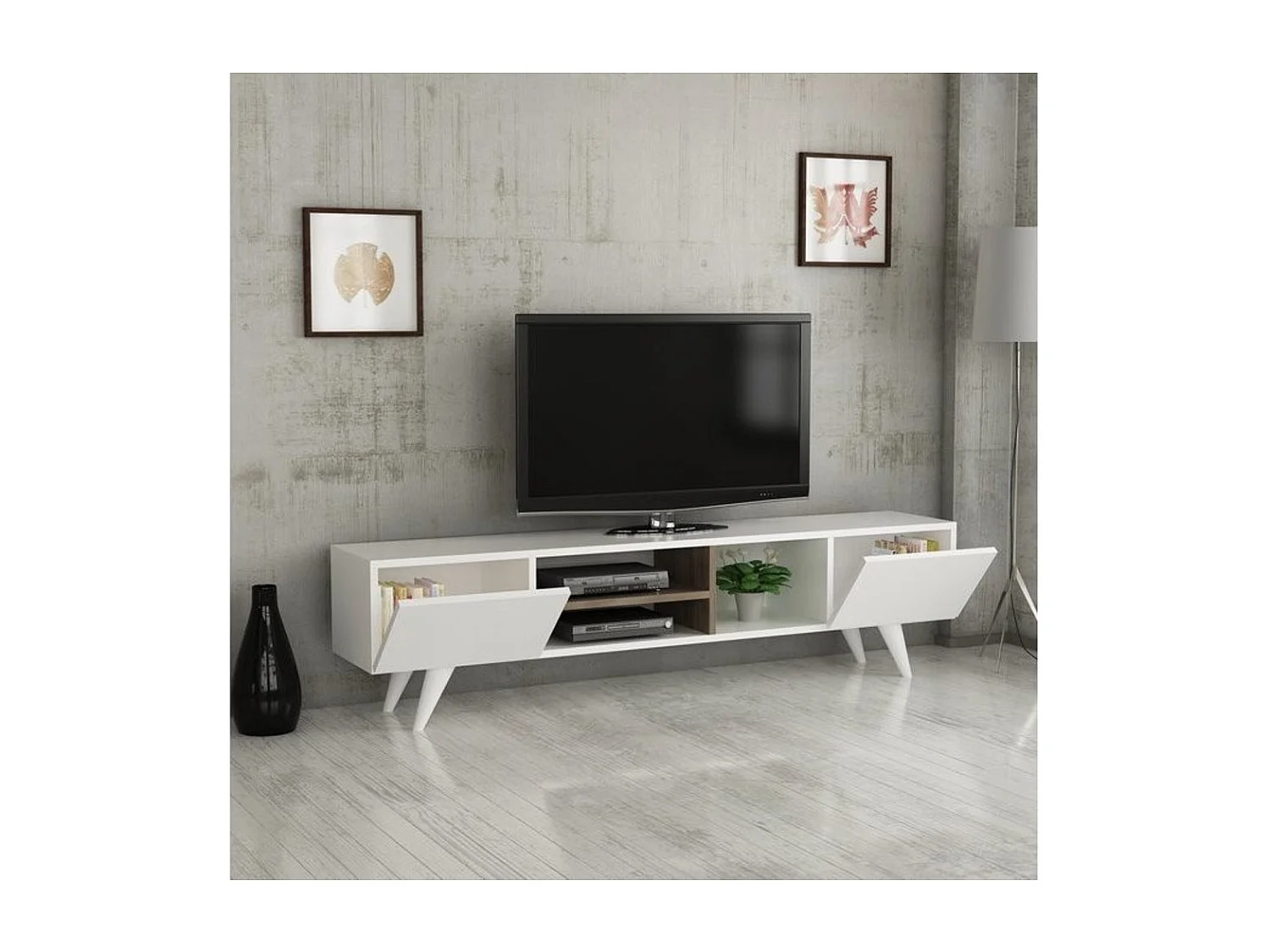 Meuble TV DORE 160 cm blanc