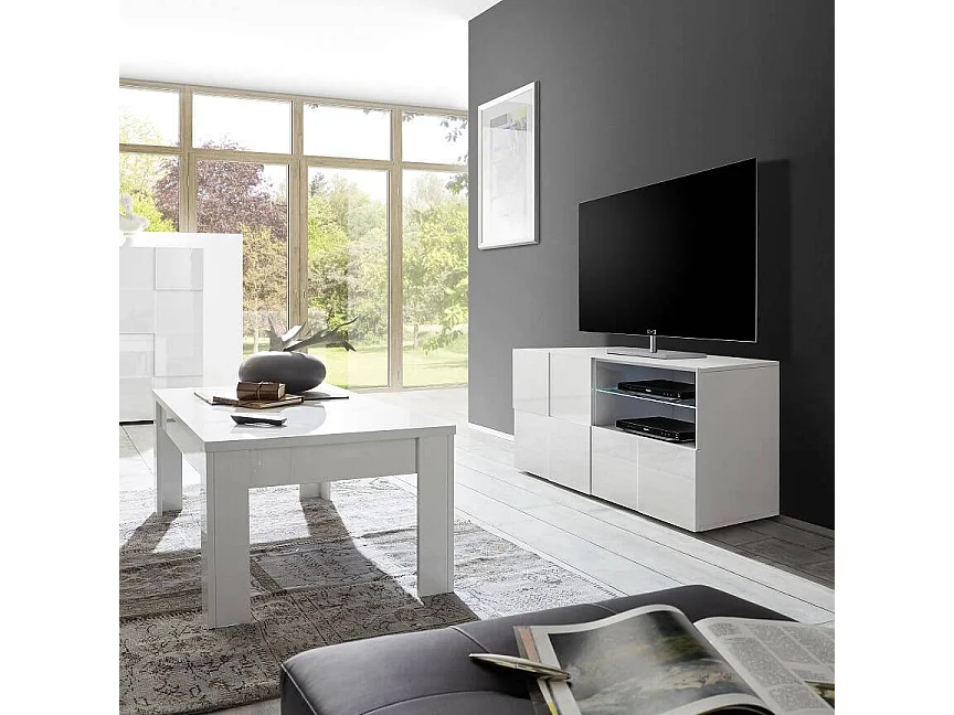 Meuble TV DAMA Blanc 121cm