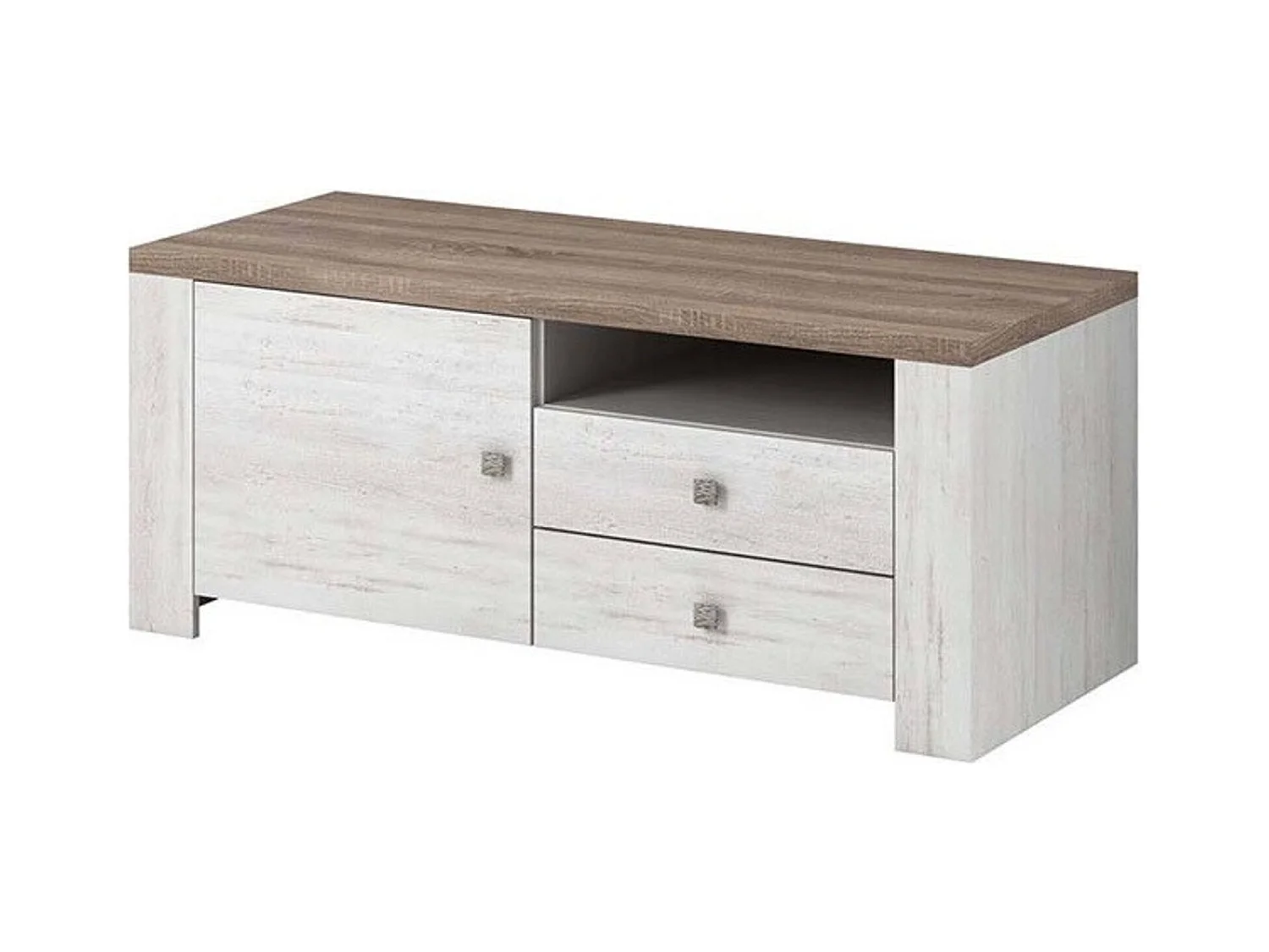 Meuble TV NEVADA 120 cm chêne blanc