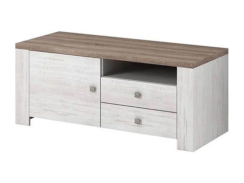 Meuble TV NEVADA 120 cm chêne blanc