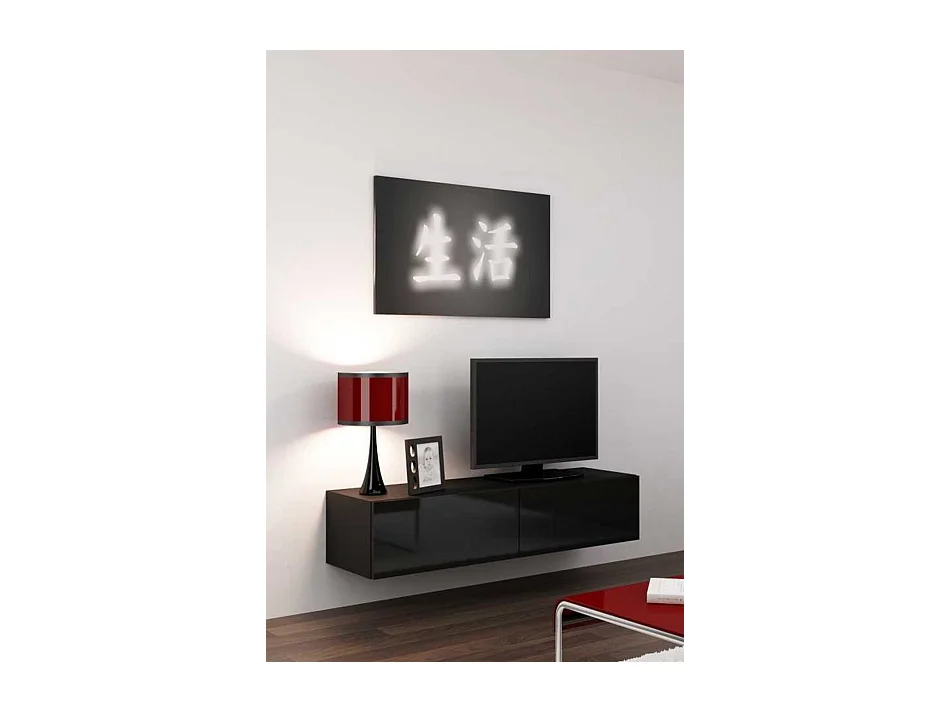 Meuble TV VIGO 140, noir ou blanc - Couleur: Noir