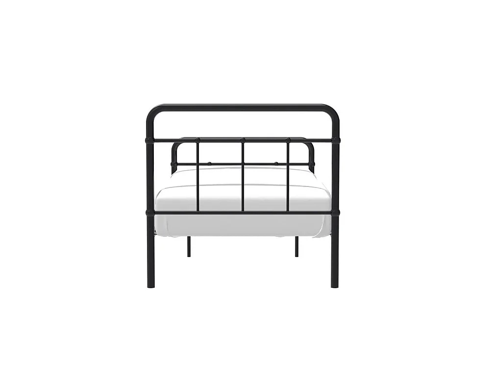 AARON Lit enfant 90 x 190 cm en métal - Noir - Sommier inclus