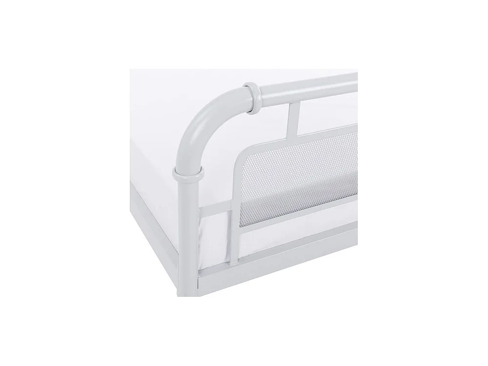 JULY Lit enfant 90 x 190 cm en métal - Gris clair - Sommier inlcus