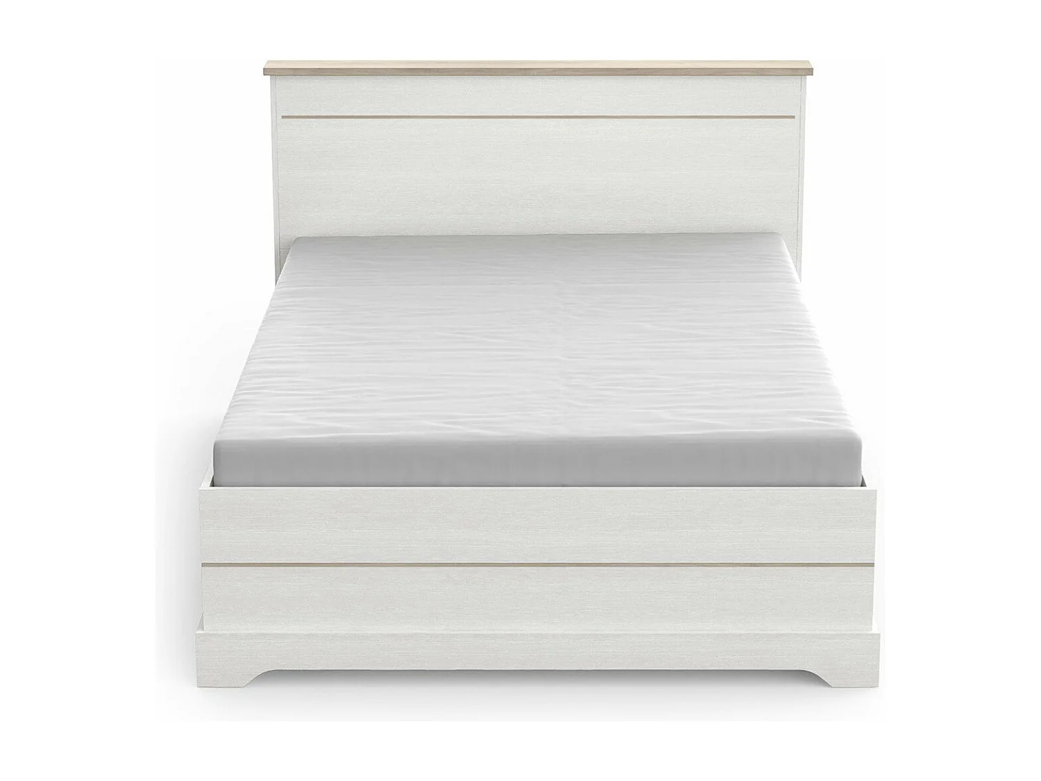 Bed met 2 laden en 2 vakken 140x190 cm wit Cottage