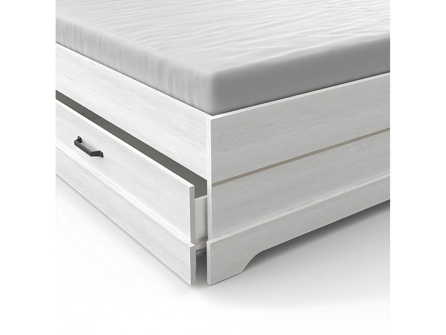 Bed met 2 laden en 2 vakken 140x190 cm wit Cottage