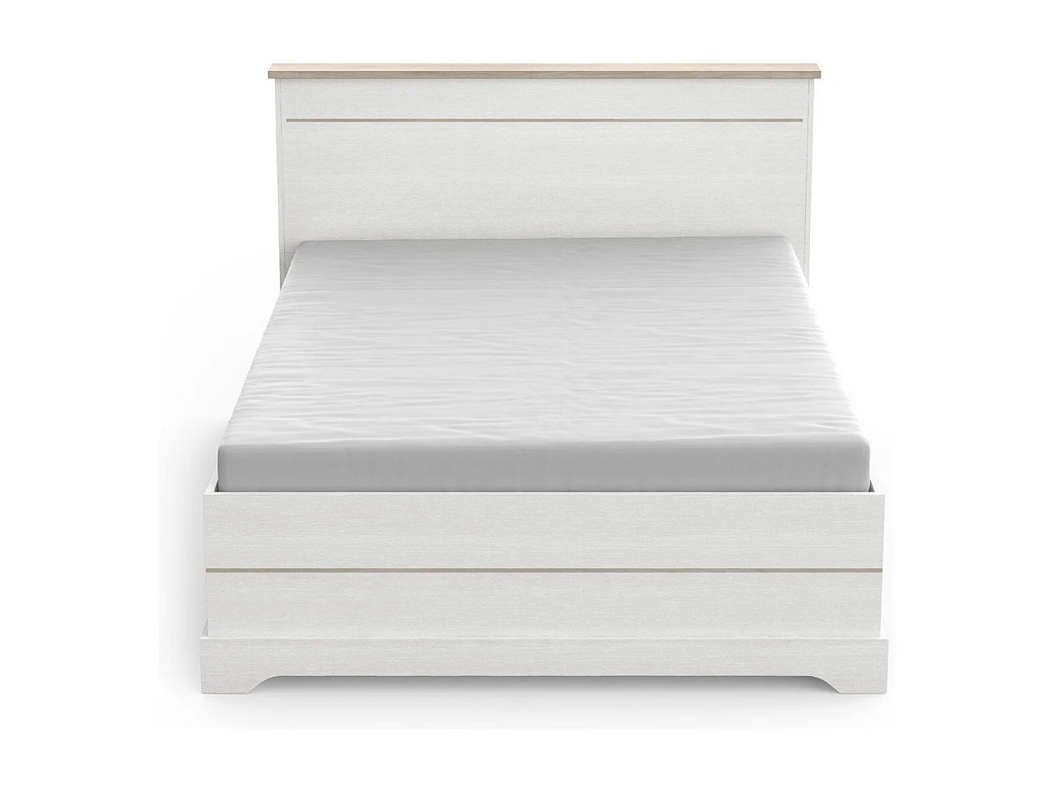 Cama con 2 cajones y 2 estantes 140x190 cm blanco Cottage