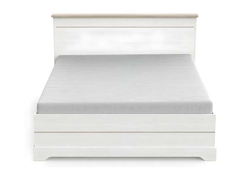 Lit 2 tiroirs et 2 niches 160x200 cm blanc Cottage