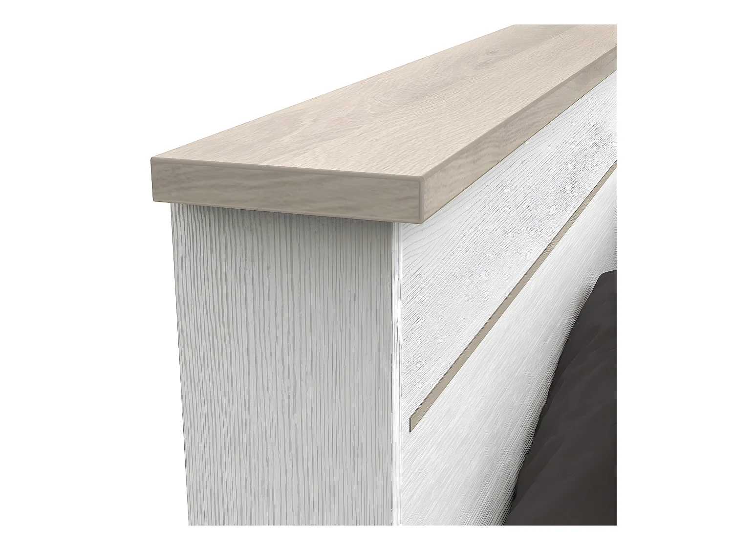 Cama con 2 cajones y 2 estantes 160x200 cm blanco Cottage