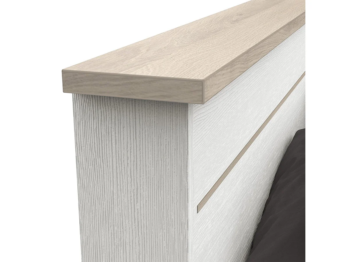 Lit 2 tiroirs et 2 niches 160x200 cm blanc Cottage