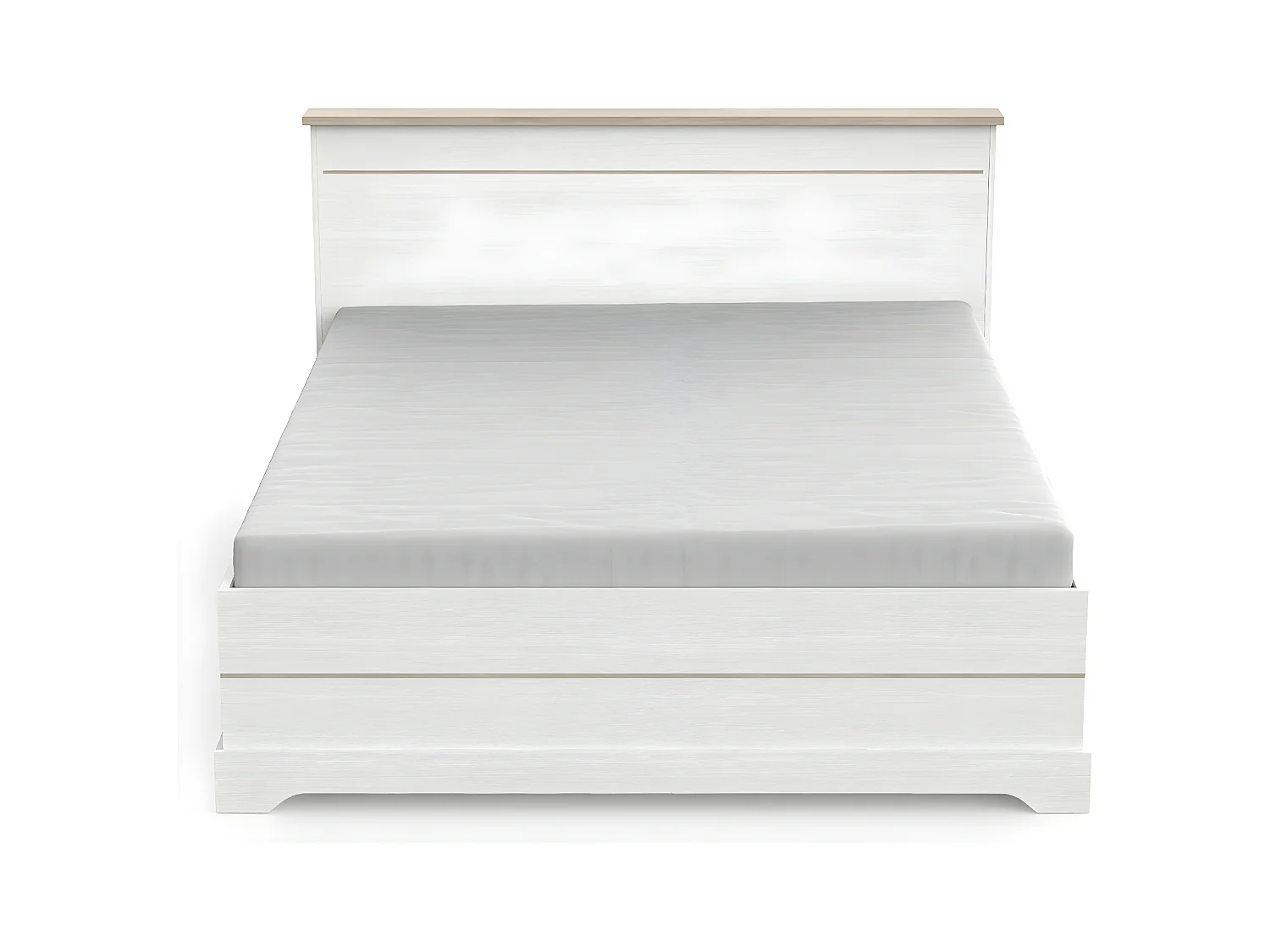 Lit 2 tiroirs et 2 niches 160x200 cm blanc Cottage