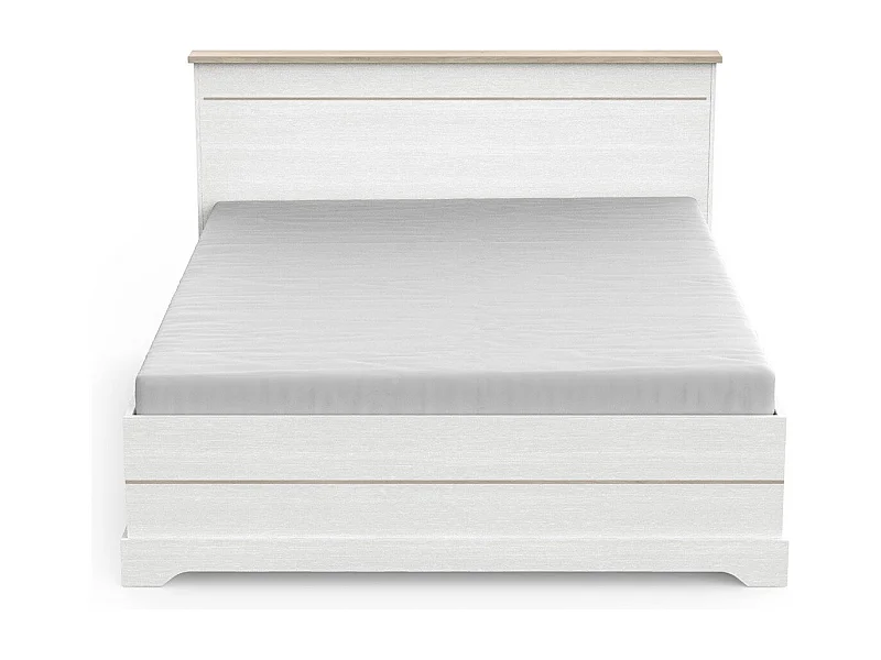 Bed met 2 laden en 2 vakken 160x200 cm wit Cottage