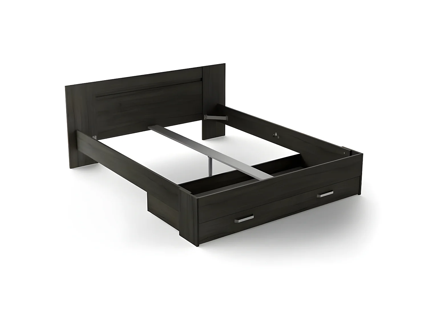 Lit adulte RICHMOND 160x200 cm - Décor chene Waterford - 1 Tiroir - L 180,20 x P 205,60 x H 79,40 cm -