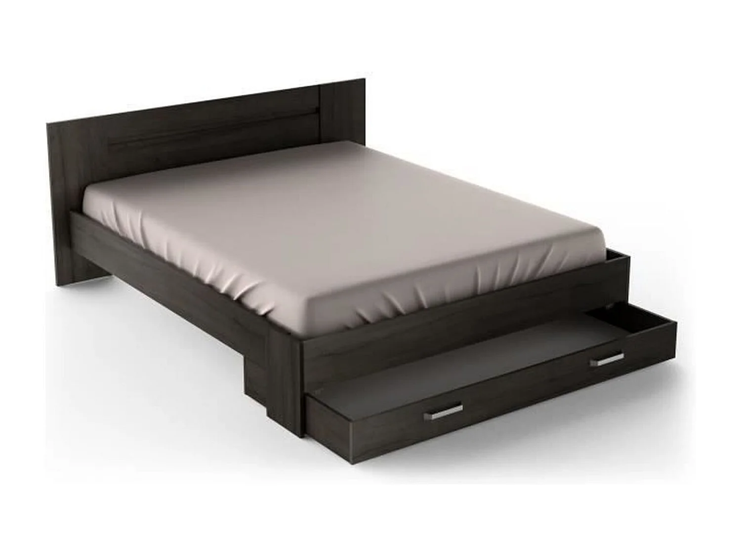 Lit Adulte RICHMOND 160x200 cm Chêne Waterford avec Tiroir de Rangement - Sans Matelas ni Sommier