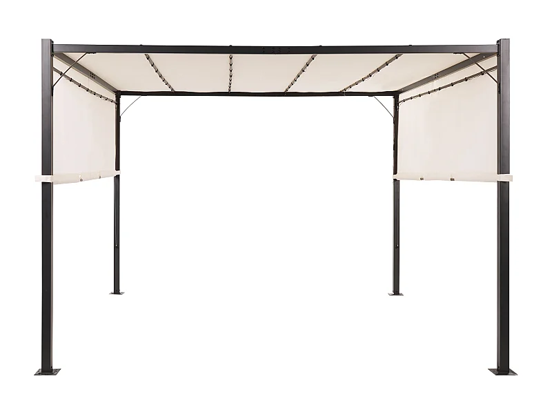 Cenador LED de metal/poliéster beige/negro 310 cm PARGA
