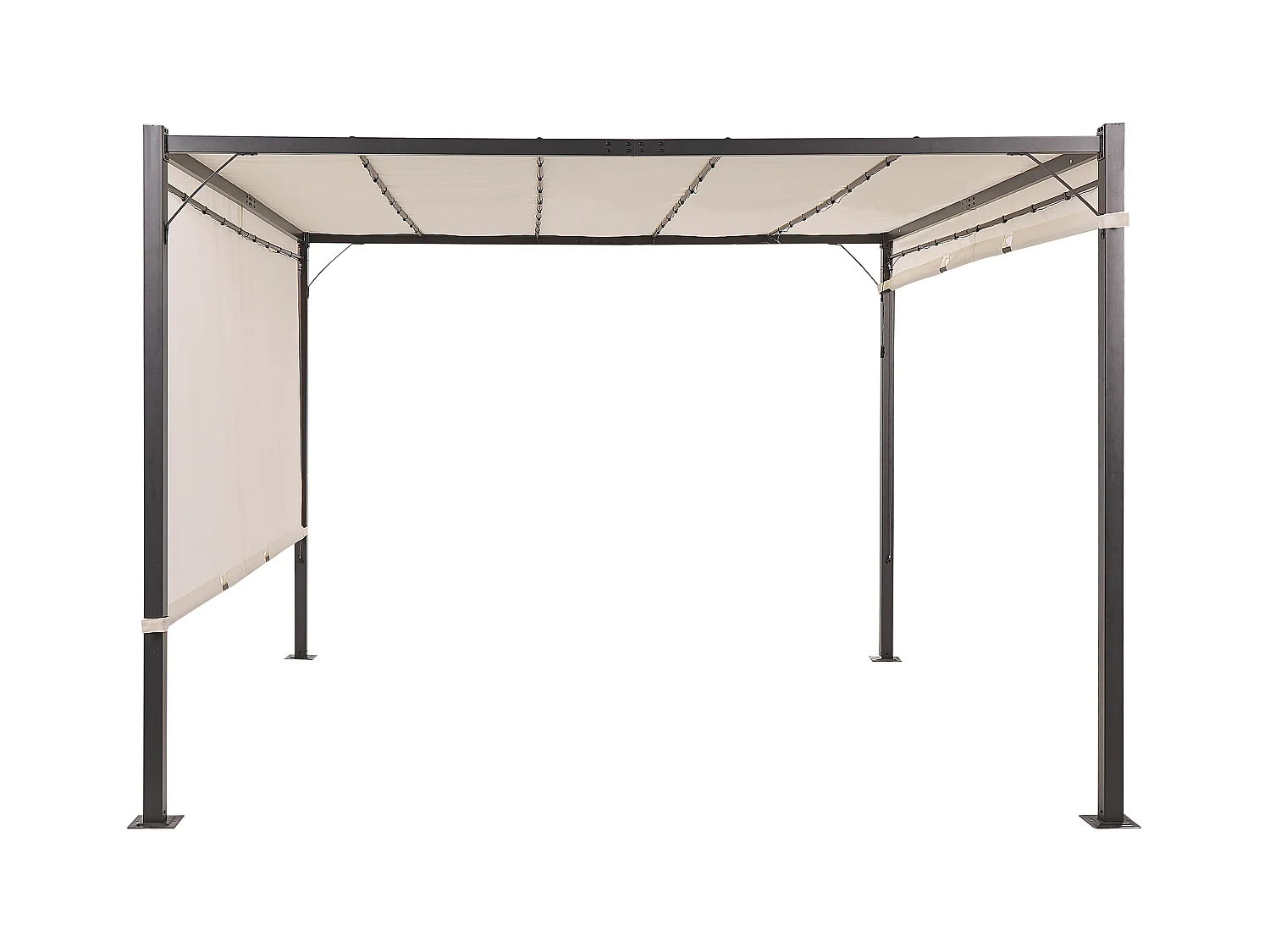 Pergola mit LED-Beleuchtung Stahl beige 310 x 310 cm PARGA