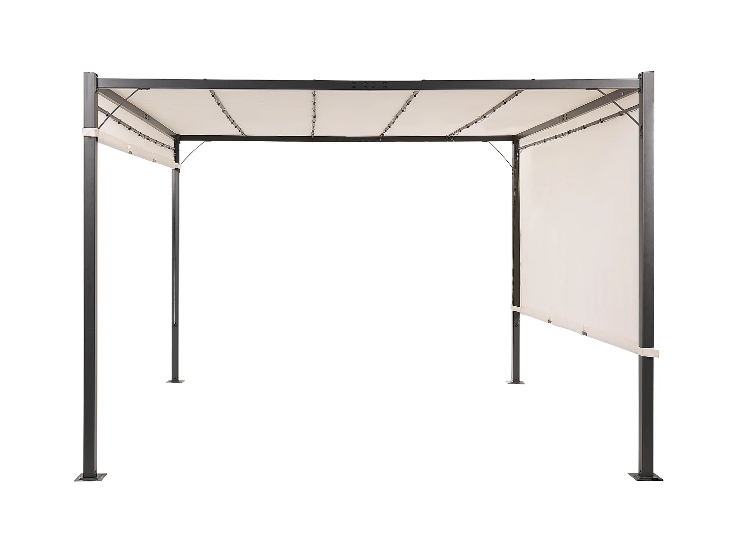 Pergola mit LED-Beleuchtung Stahl beige 310 x 310 cm PARGA