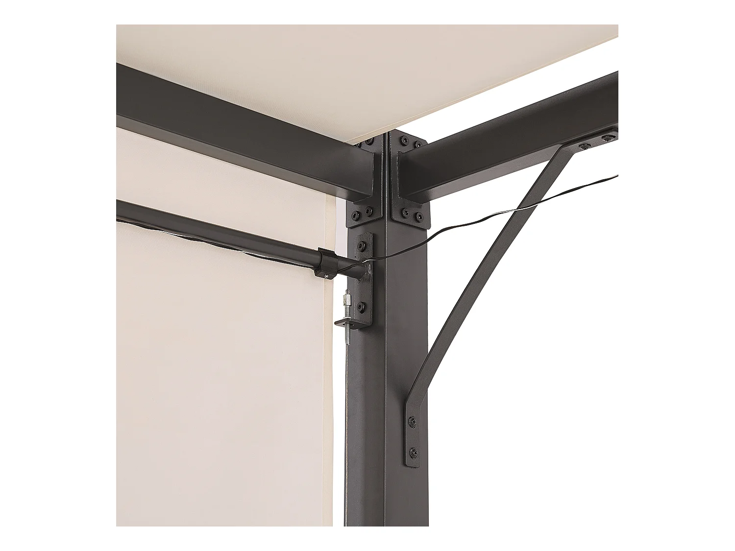 Pergola mit LED-Beleuchtung Stahl beige 310 x 310 cm PARGA