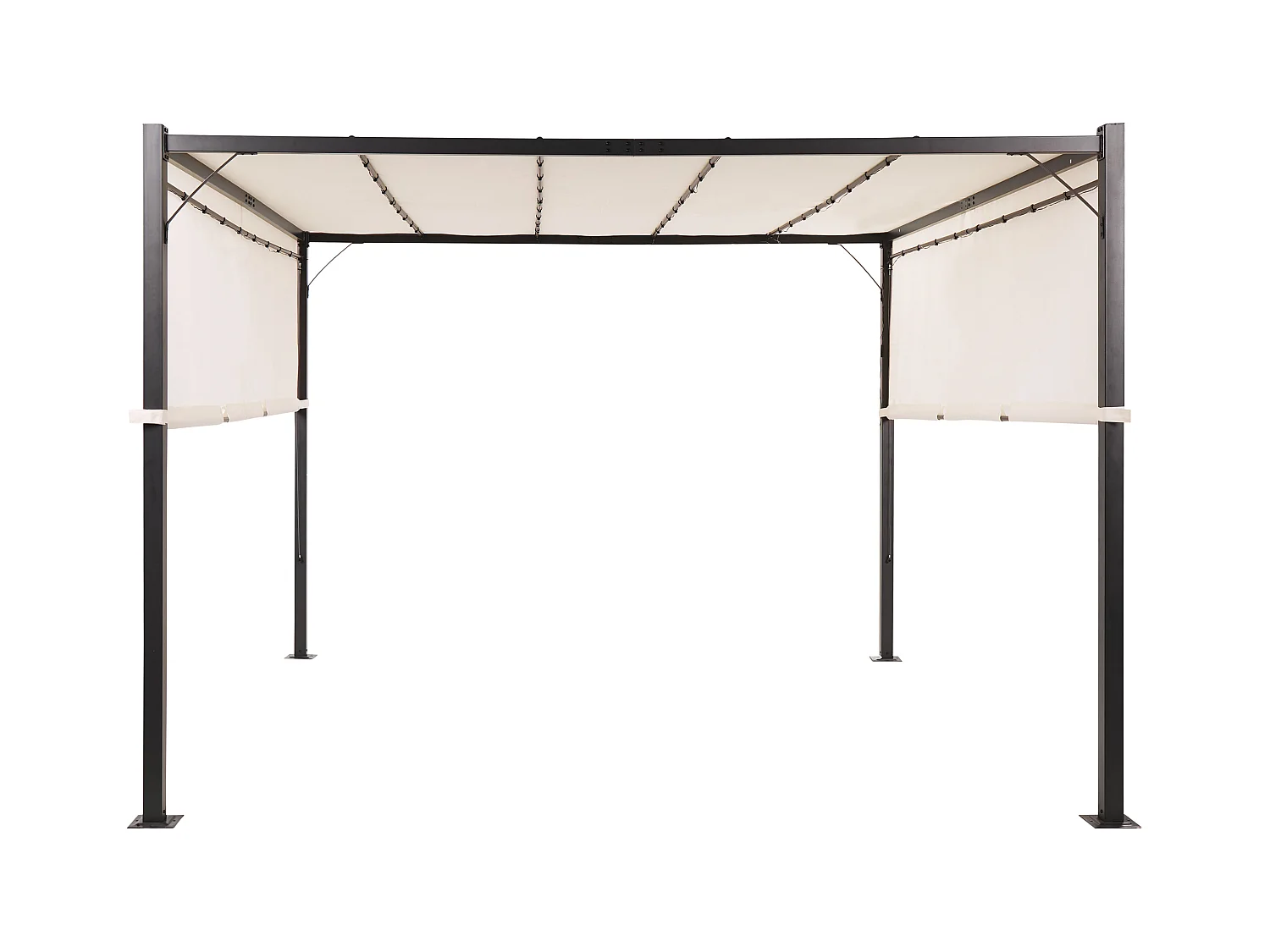 Tonnelle de jardin LED PARGA Métal 310 cm 310 cm Beige