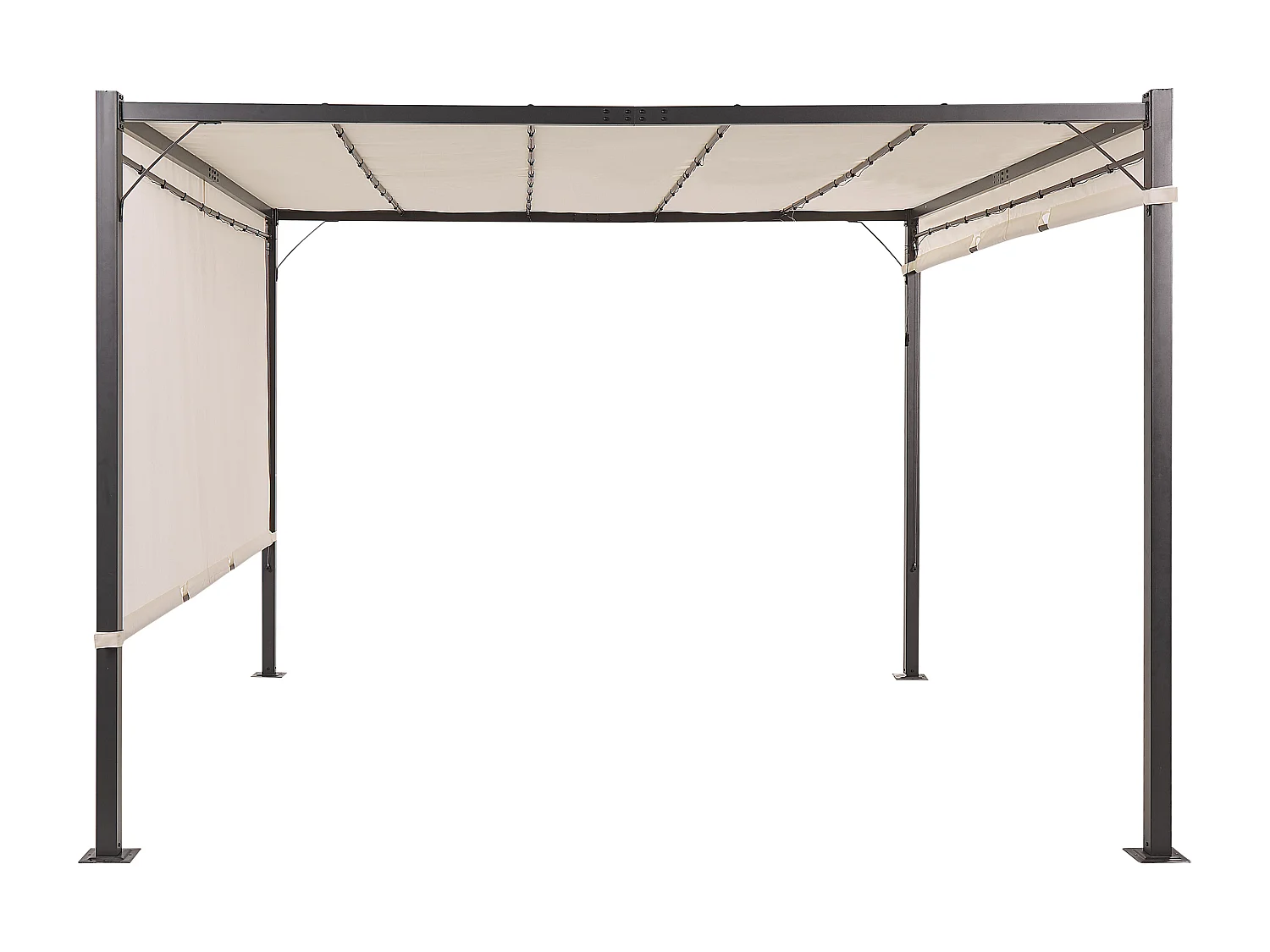 Tonnelle de jardin LED PARGA Métal 310 cm 310 cm Beige