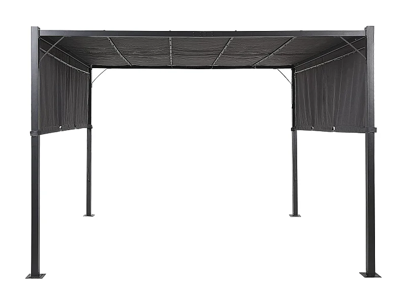 Cenador LED de metal/poliester gris oscuro/negro 310 cm PARGA
