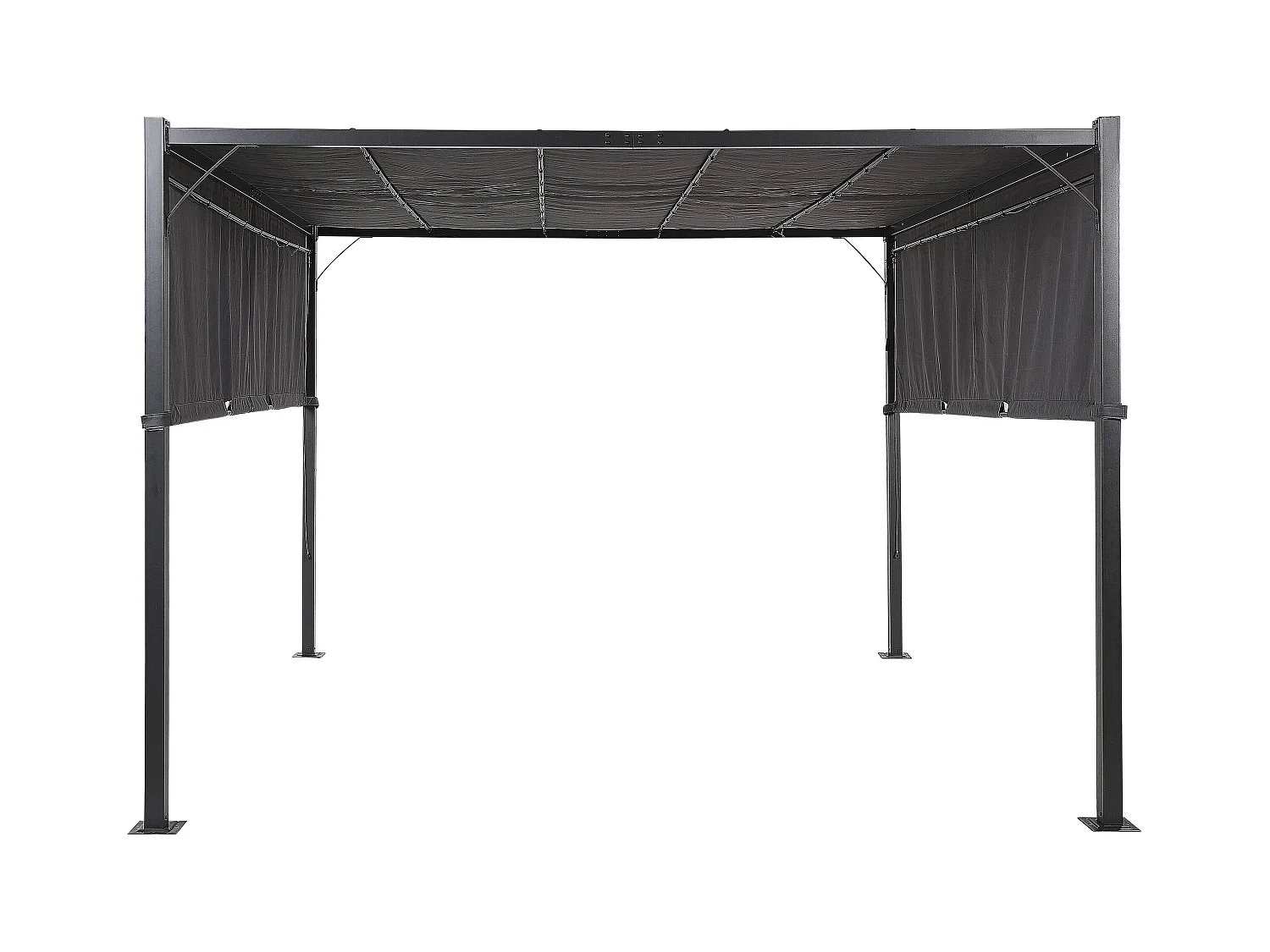 Pergola mit LED-Beleuchtung Stahl dunkelgrau 310 x 310 cm PARGA