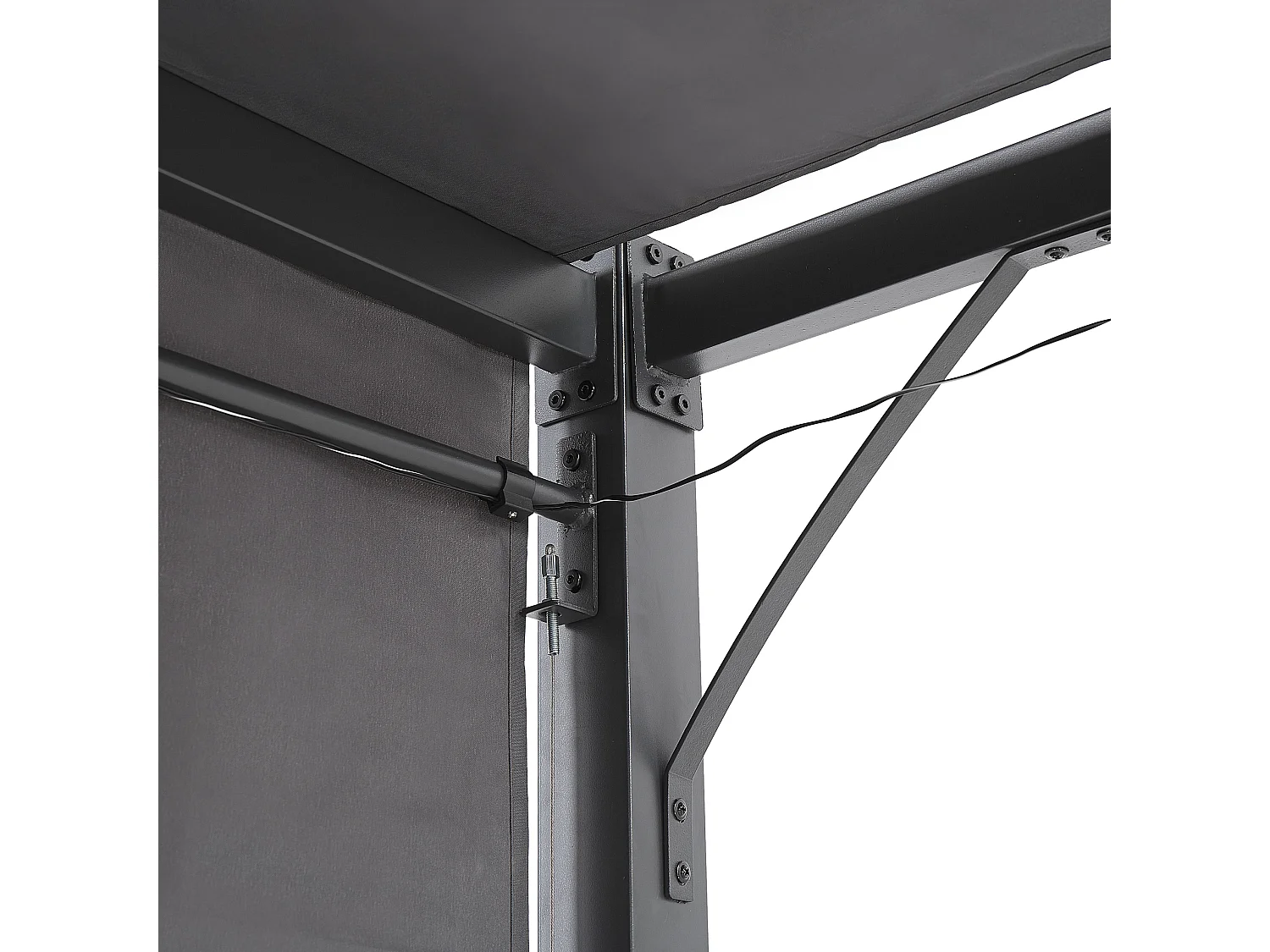 Tonnelle de jardin LED PARGA Métal 310 cm 310 cm Gris foncé