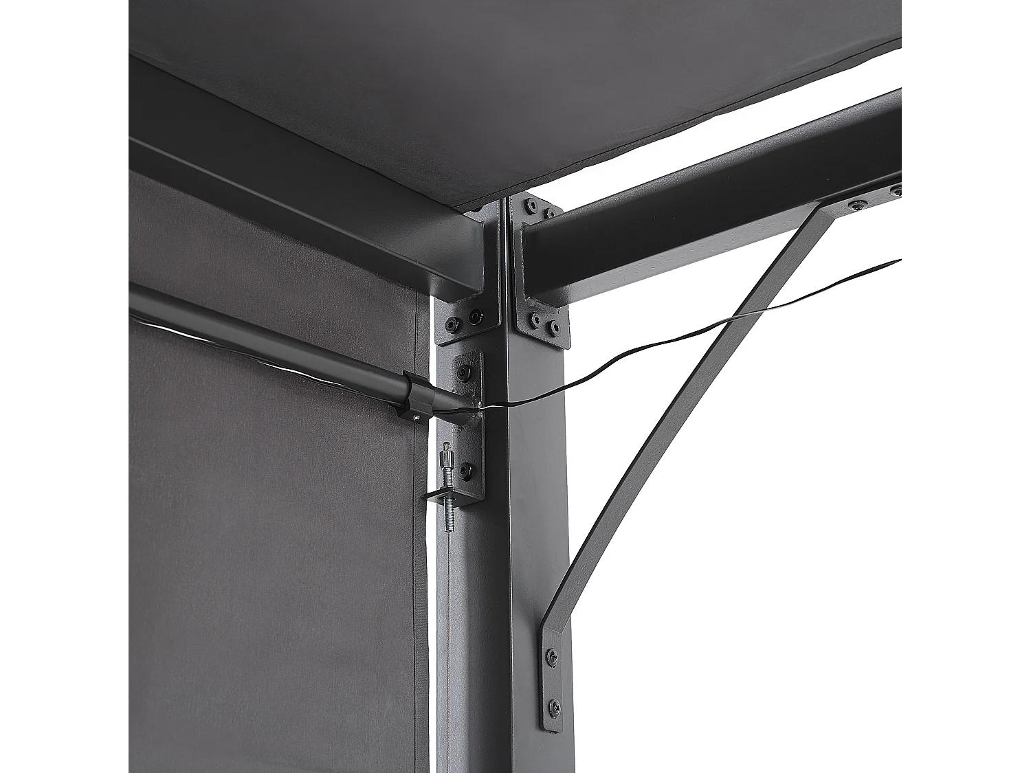 Pawilon ogrodowy LED PARGA Metal 310 cm 310 cm Ciemnoszary