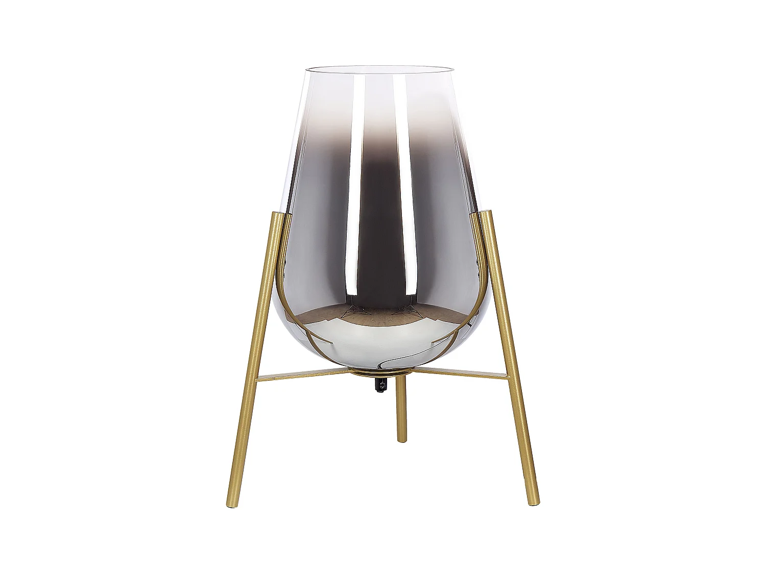 Tischlampe aus Stahl und Goldglas 44 cm Mena