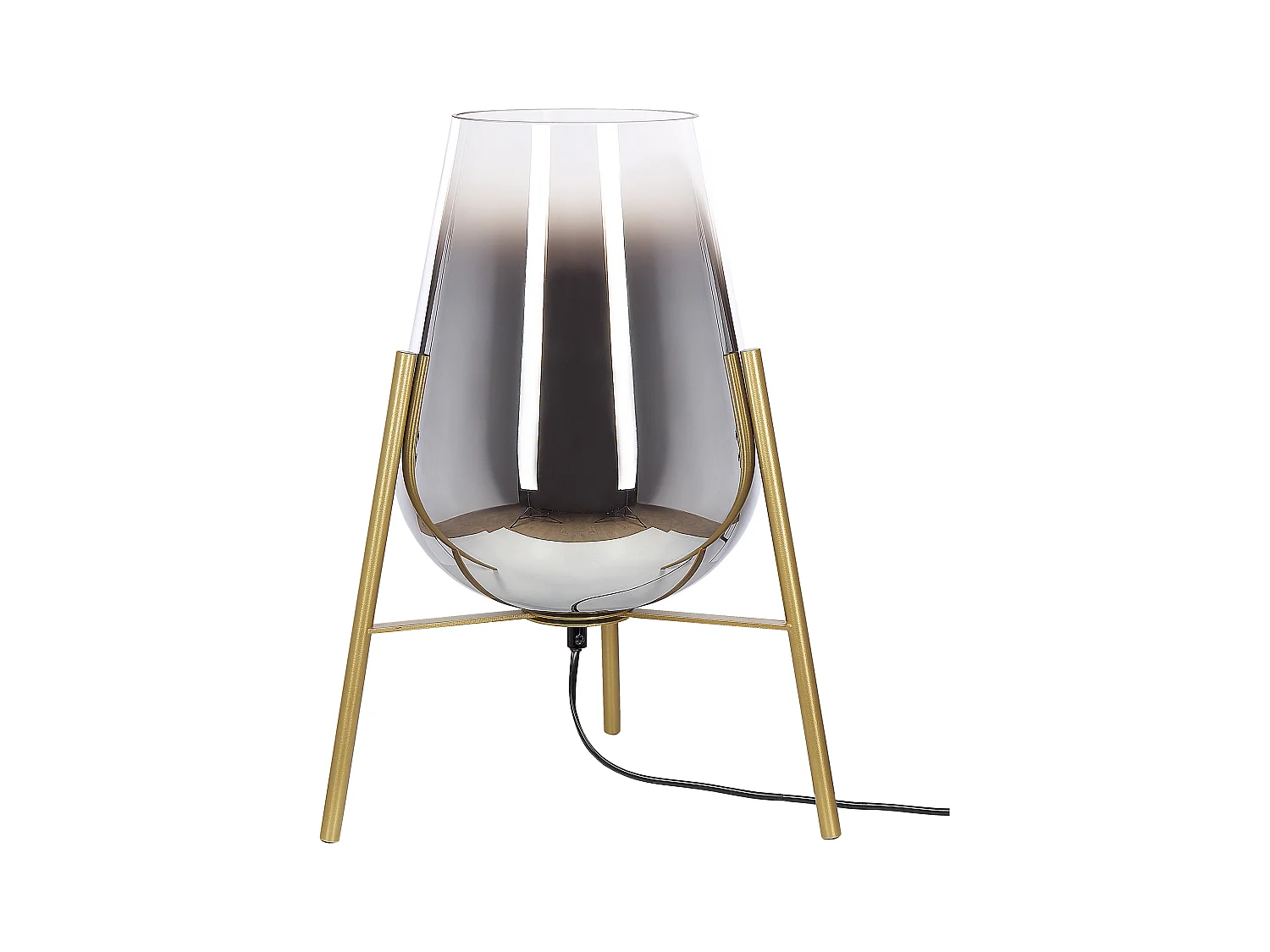 Tischlampe aus Stahl und Goldglas 44 cm Mena