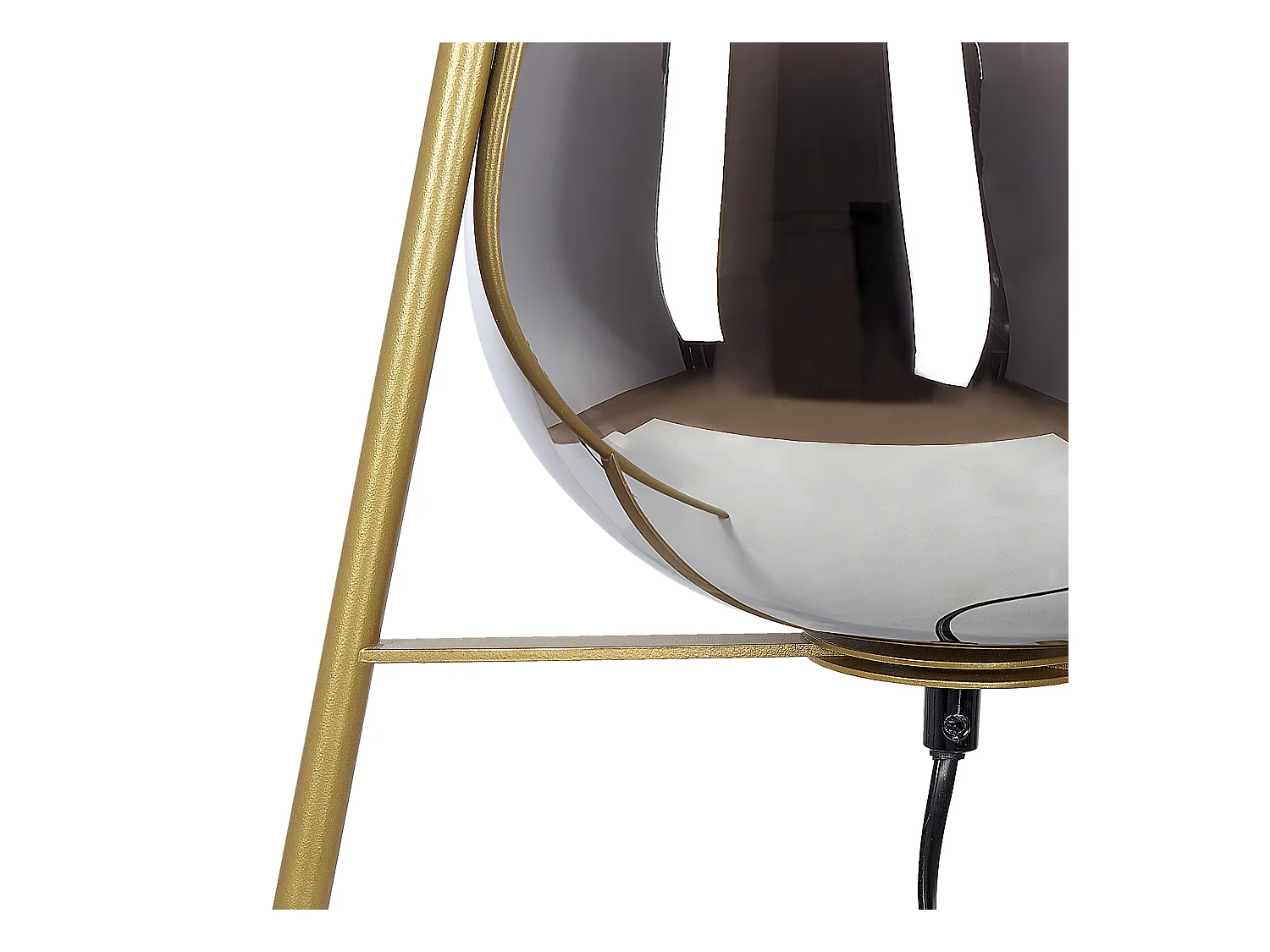 Tischlampe aus Stahl und Goldglas 44 cm Mena