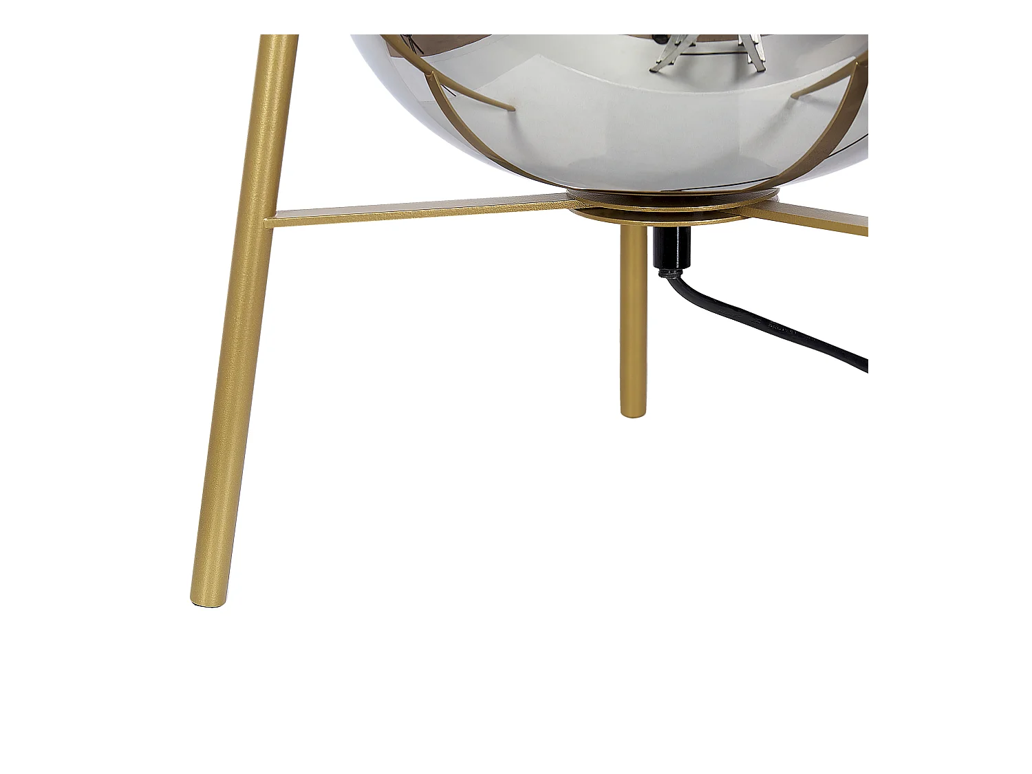 Tischlampe aus Stahl und Goldglas 44 cm Mena