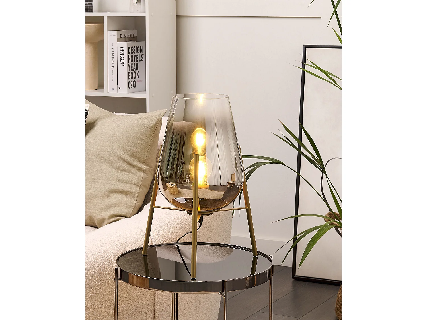 Lampe à poser MENA Métal Doré