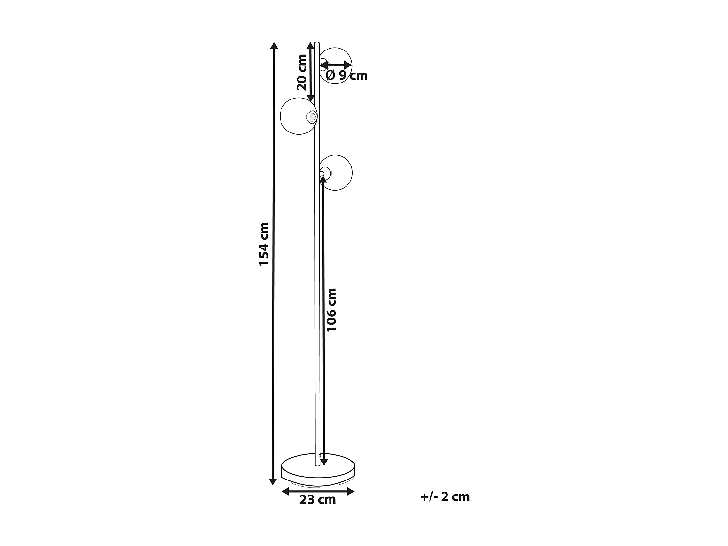 Stehlampe aus Metall mit 3 Lichtern Metallleuchte silber Ramis
