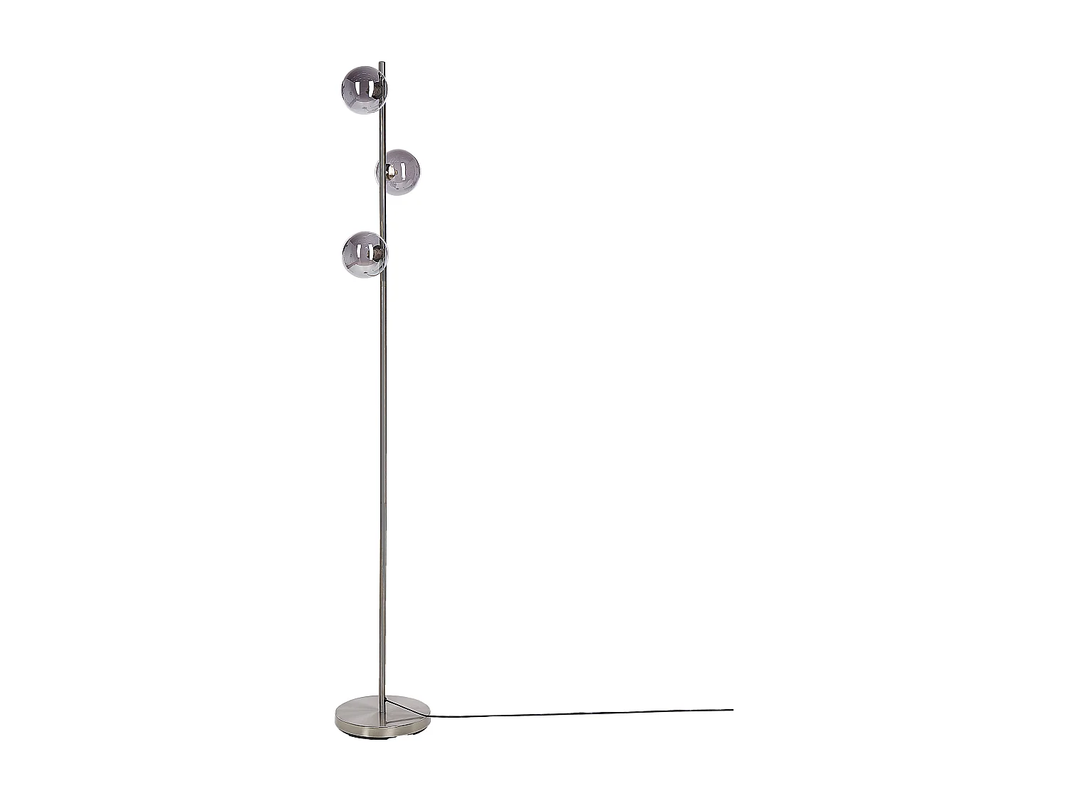 Stehlampe aus Metall mit 3 Lichtern Metallleuchte silber Ramis