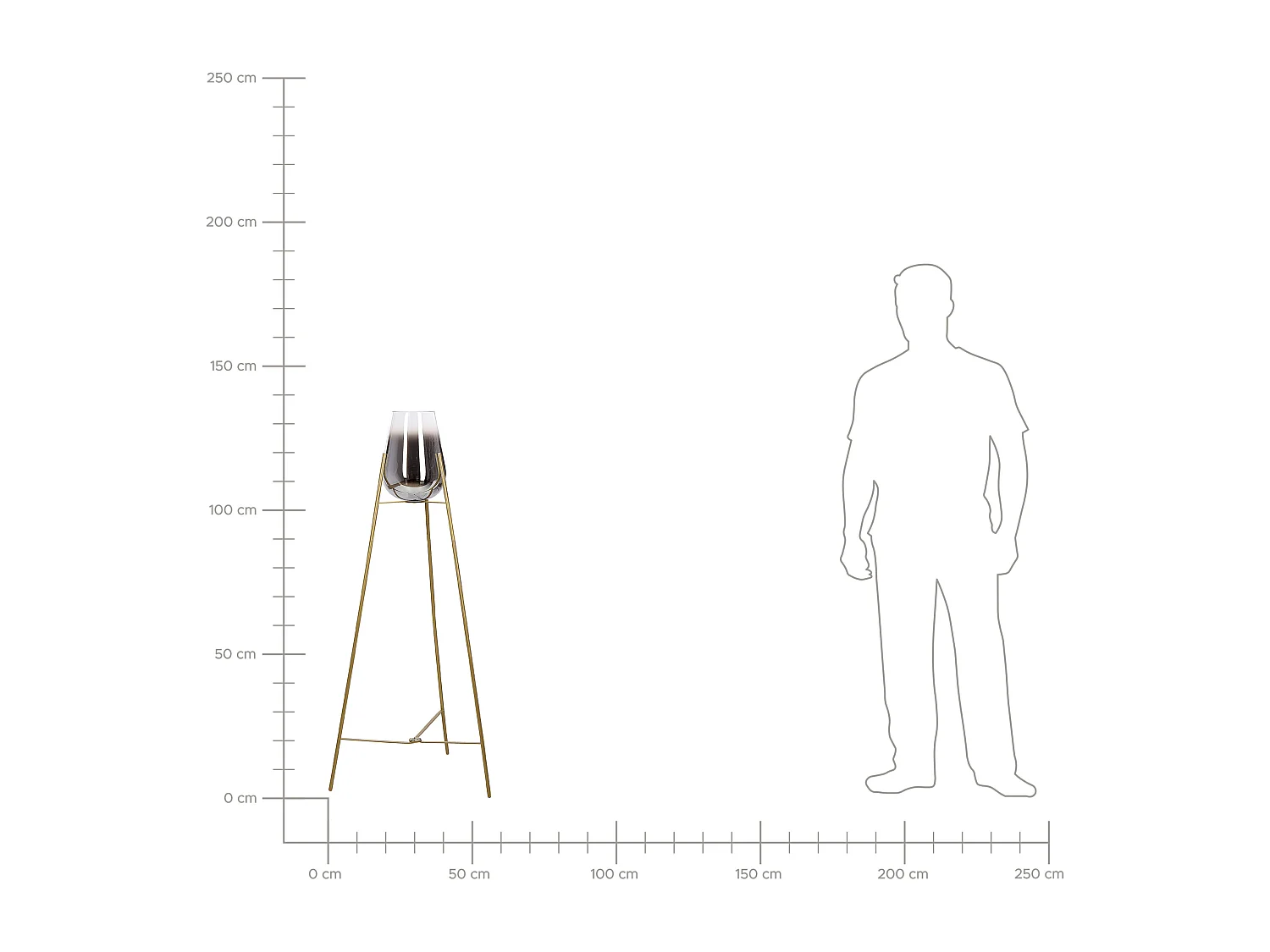 Lámpara de pie MENA Metal Dorado