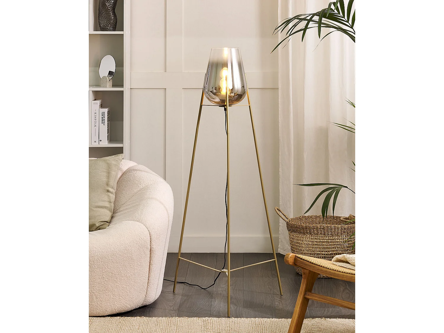 Lampadaire MENA Métal Doré