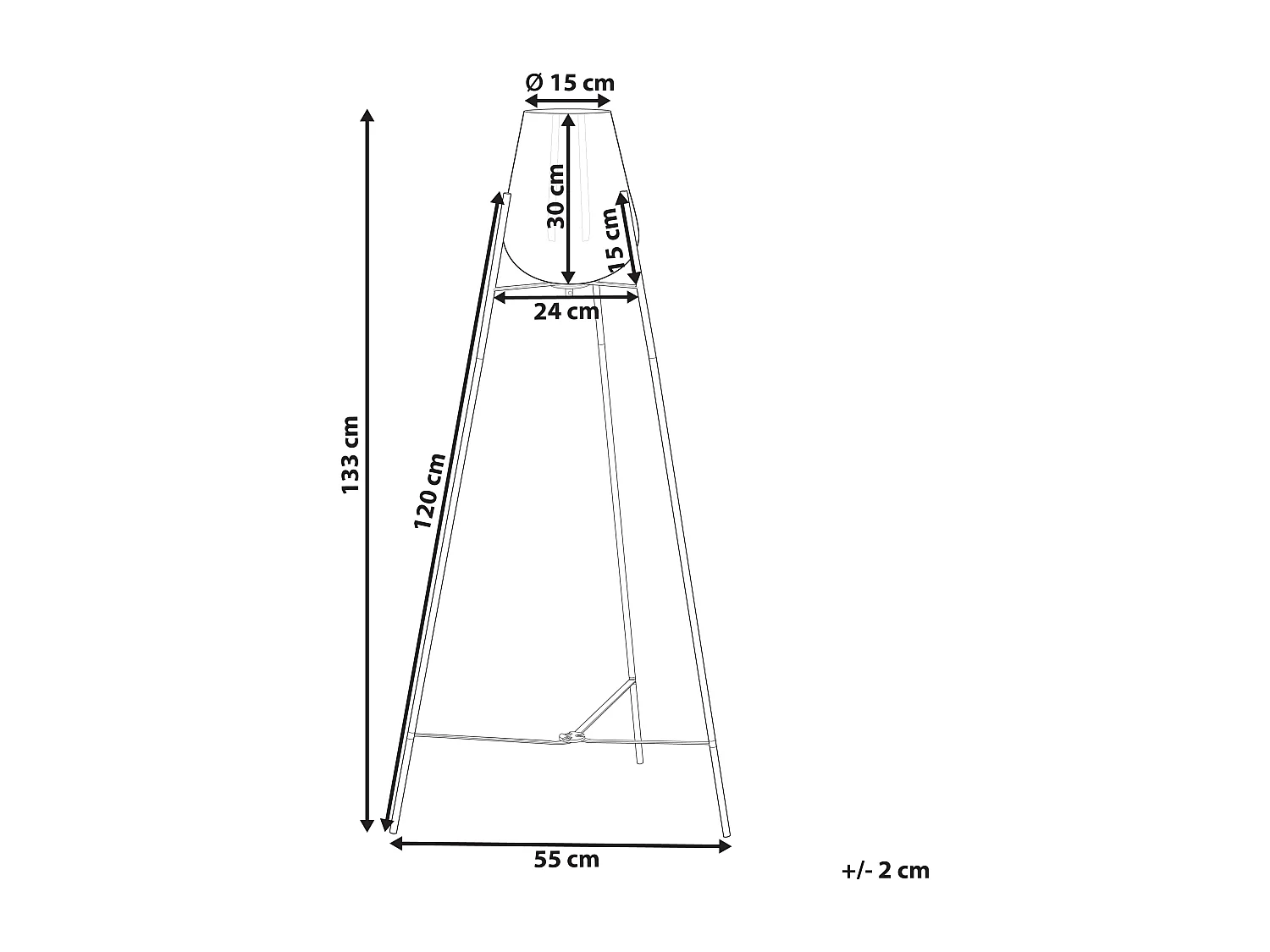 Lampadaire MENA Métal Doré