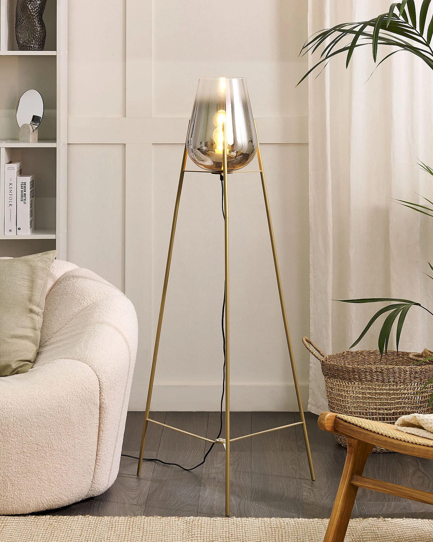 Lampadaire MENA Métal Doré