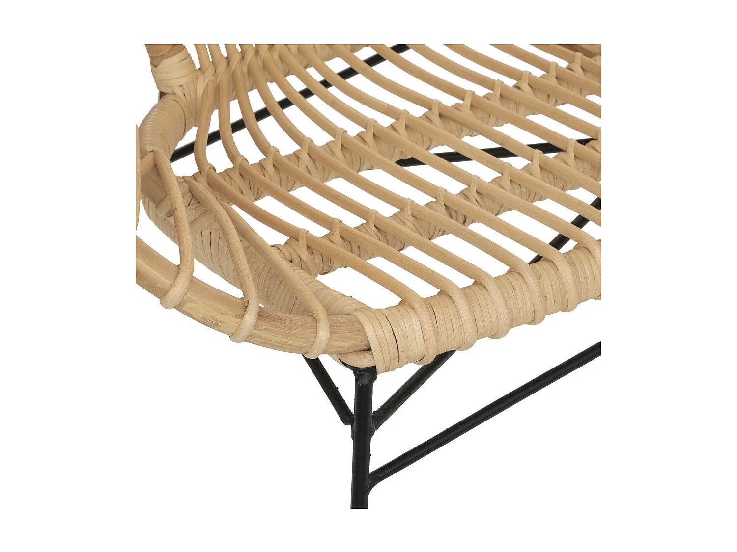 Banquette 2 places en Rotin  et Métal 120 x 85 cm