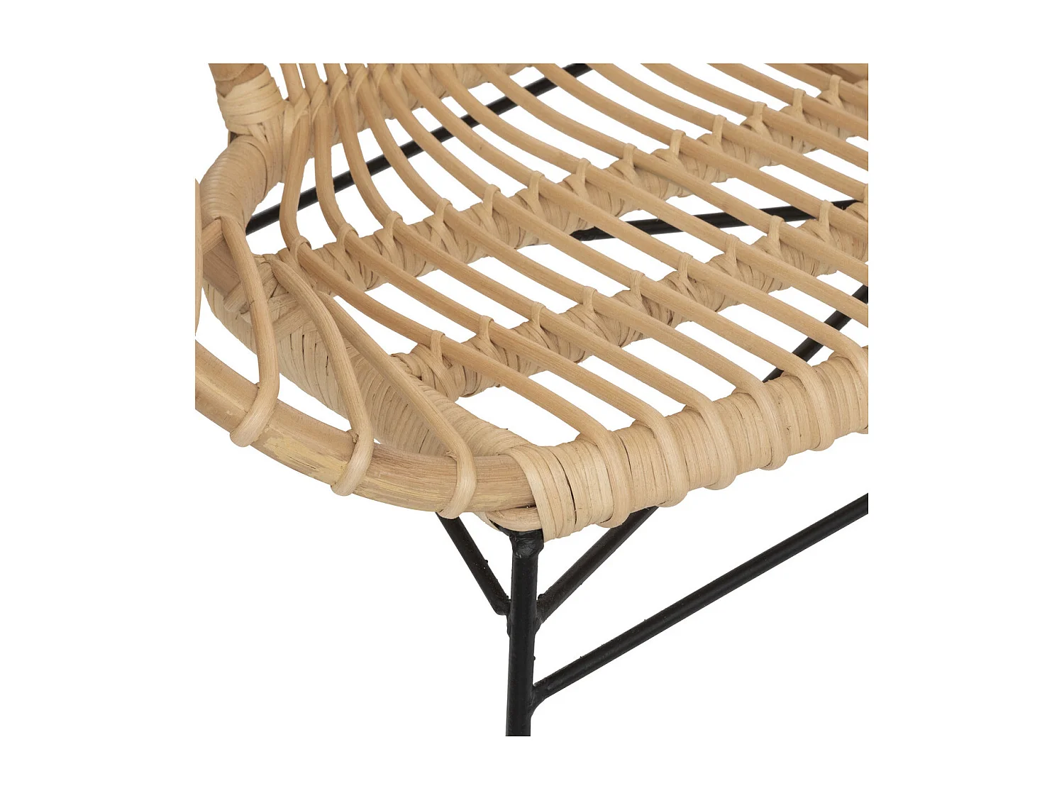 Banquette 2 places en Rotin  et Métal 120 x 85 cm