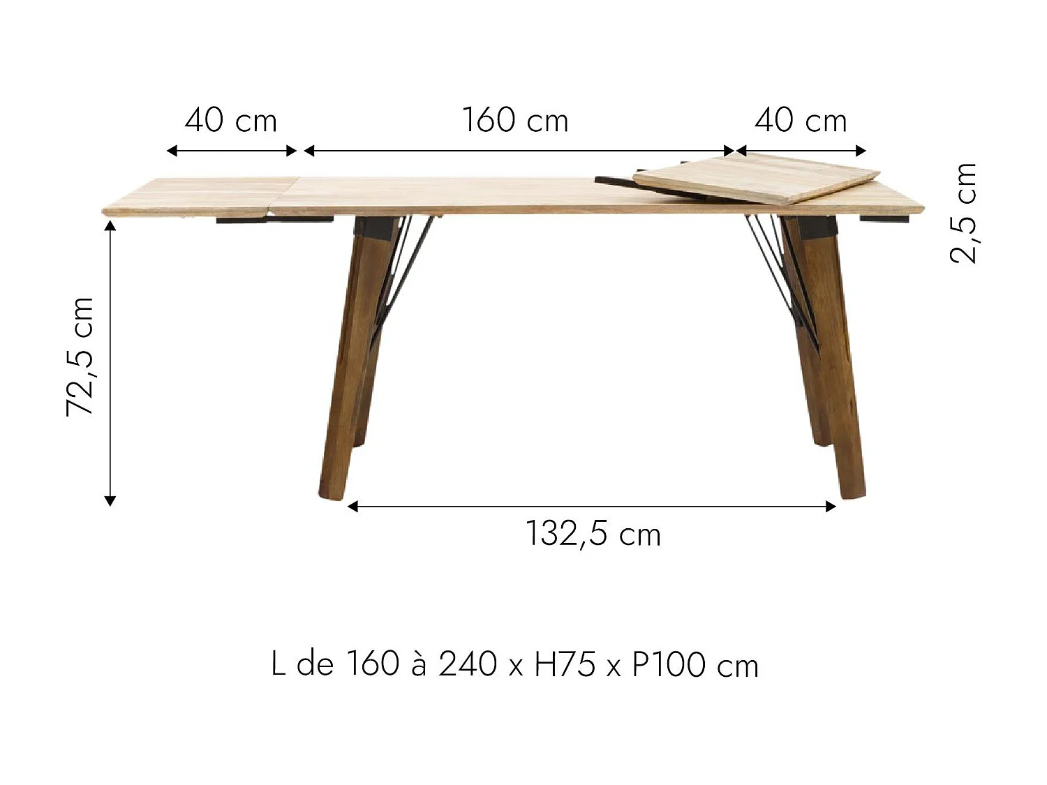 Table à manger en manguier Clarisse