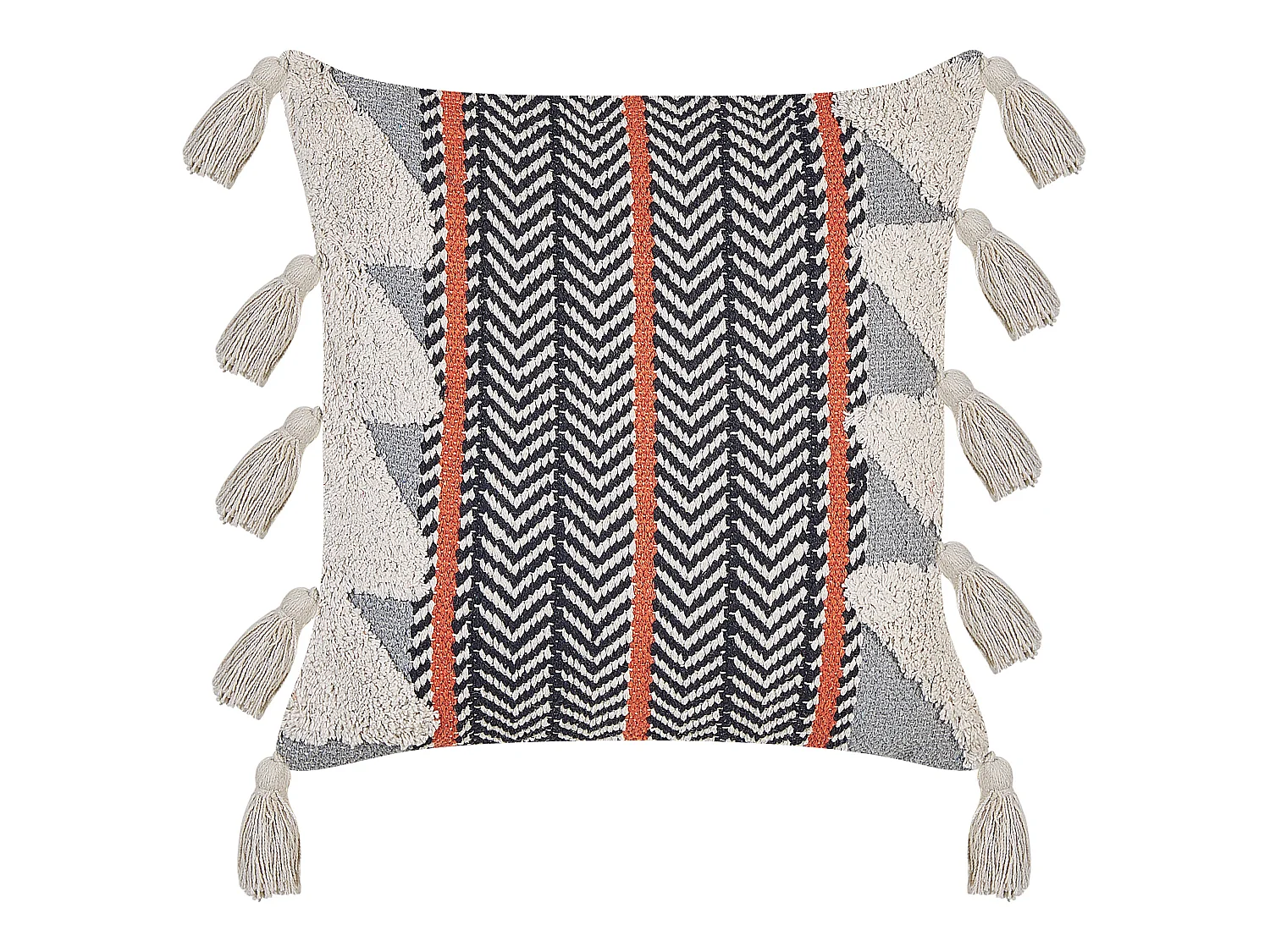 Conjunto de 2 cojines decorativos BOUVARDIA Algodón 45 x 45 cm Gris Patrón chevrón