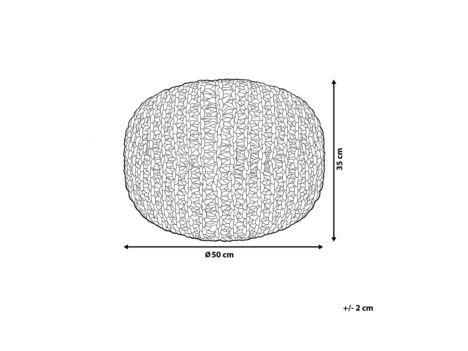 Poef PRIENE Katoen Beige 50 cm 50 cm 35 cm