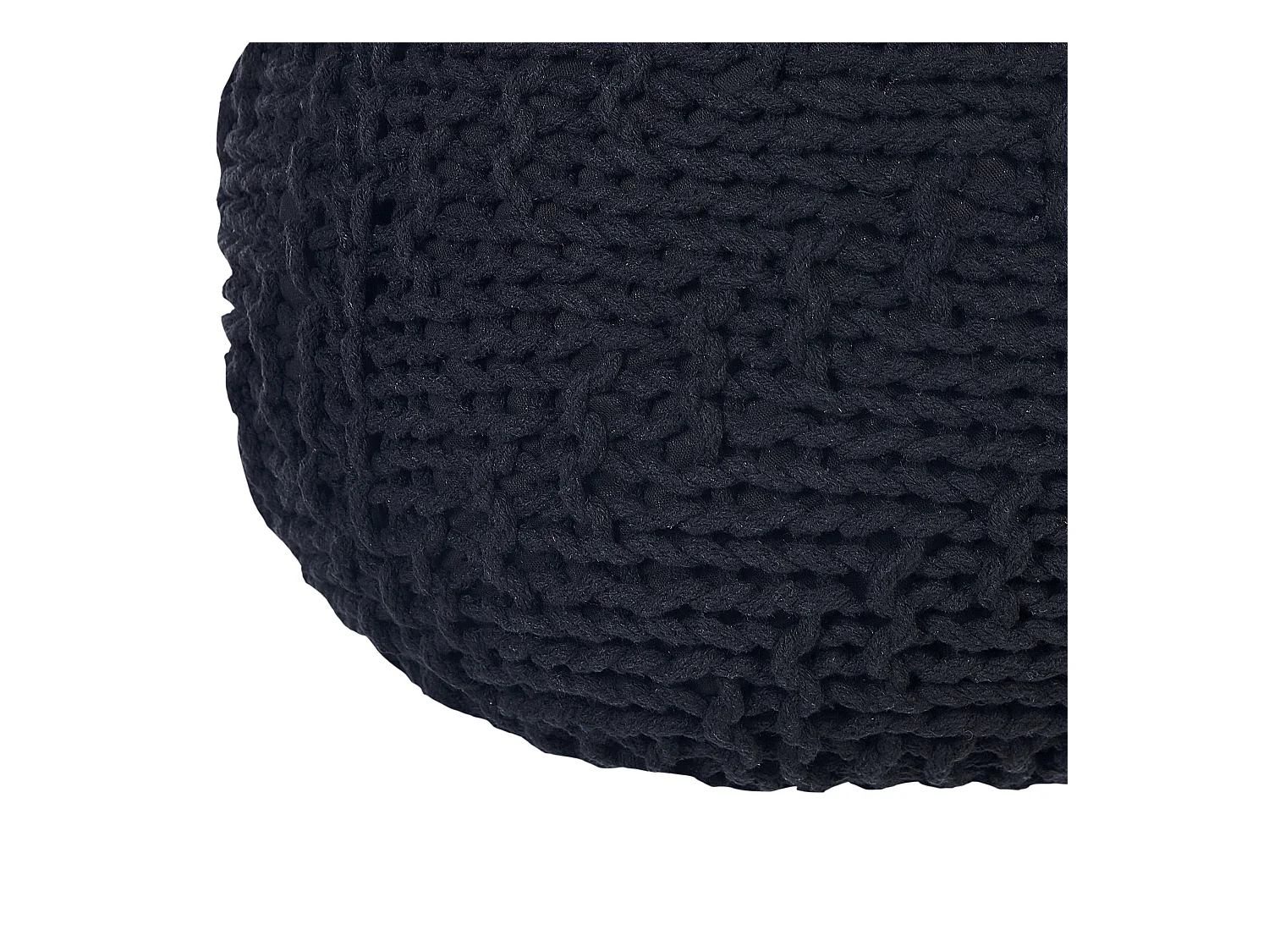 Puf PRIENE Algodón Negro 50 cm 50 cm 35 cm