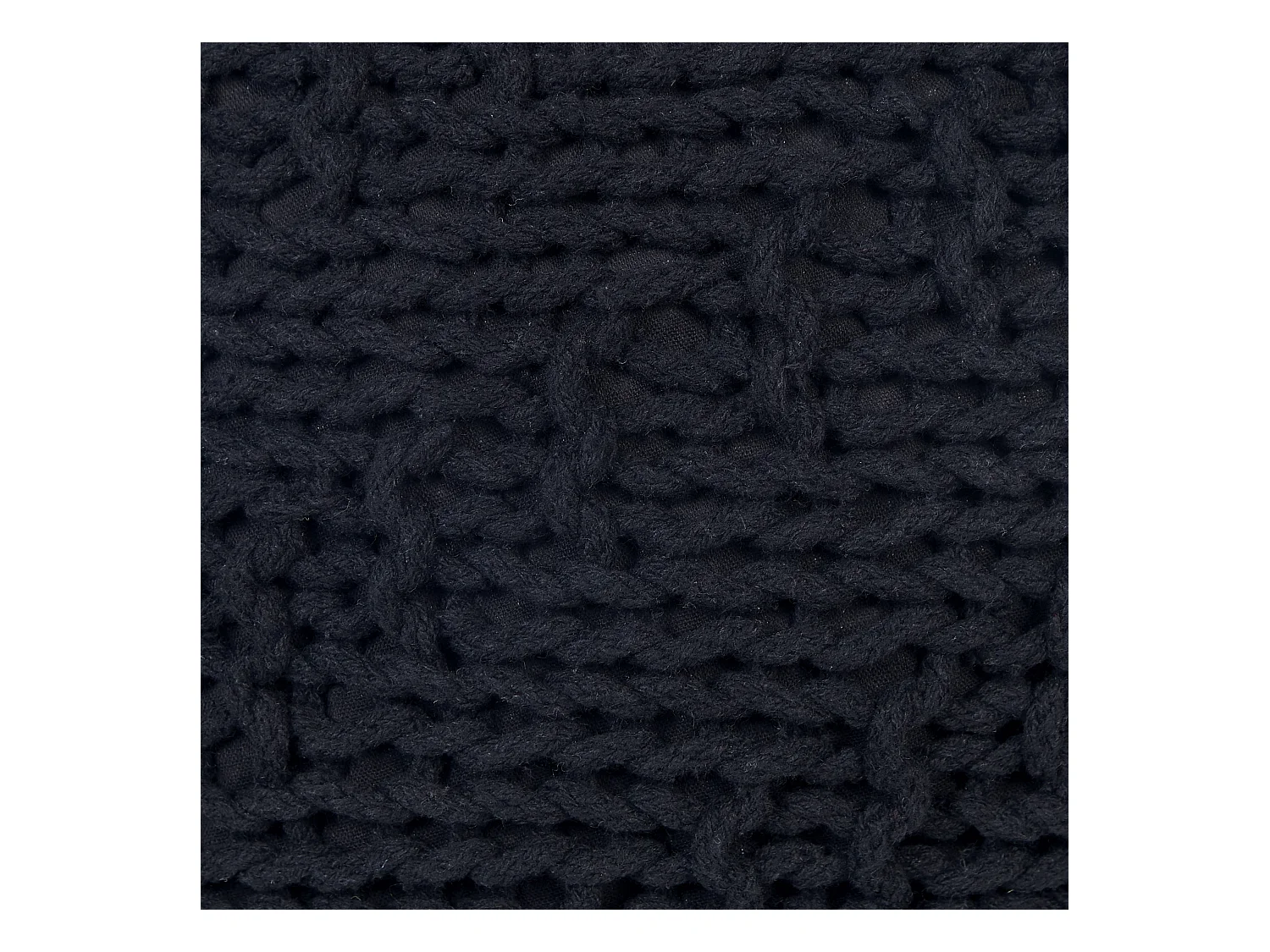 Puf PRIENE Algodón Negro 50 cm 50 cm 35 cm