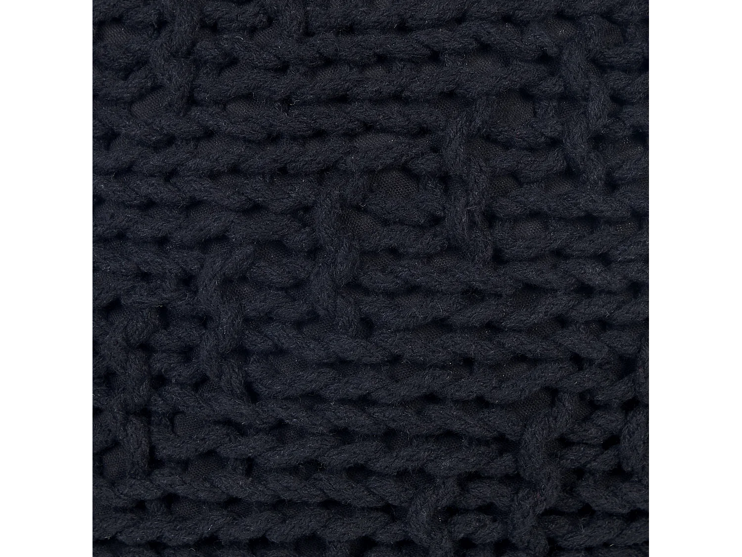 Puf PRIENE Bawełna Czarny 50 cm 50 cm 35 cm